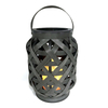 "Gila" Cross-Weaving Rattan Lantern with Battery LED Candle, Large
