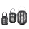 Column Shaped Rattan Lantern with Battery LED Candle, Large