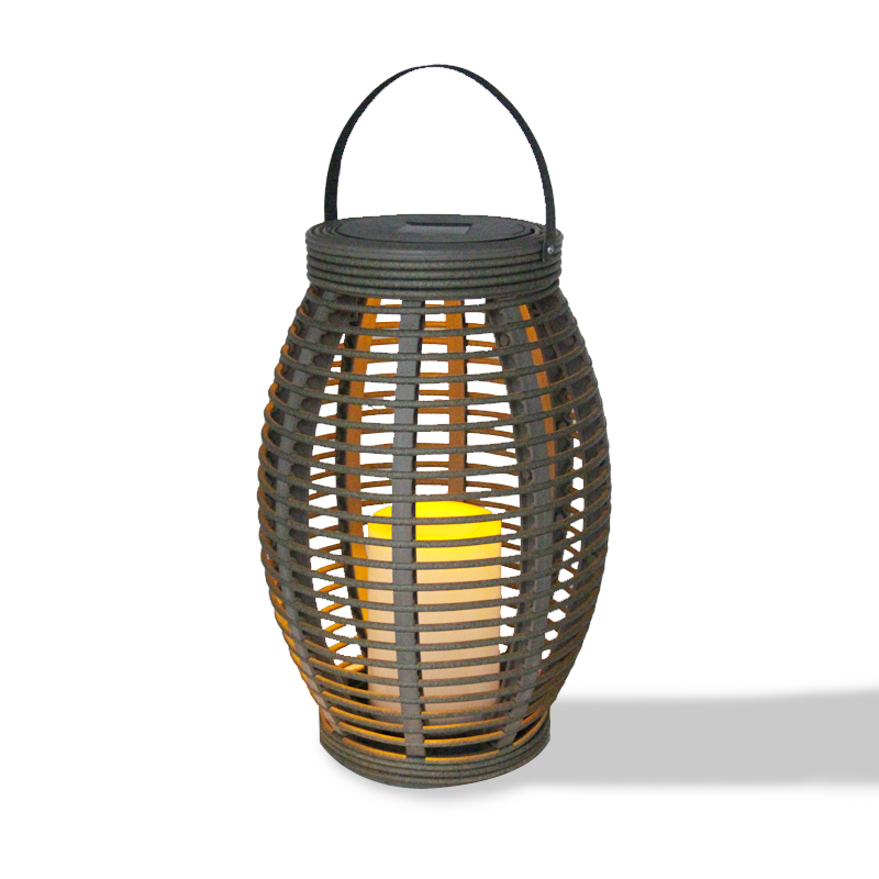  Vase Shaped Solar Rattan Lantern, Large