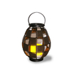 "Flat knit" Metal Lantern with Battery LED Candle