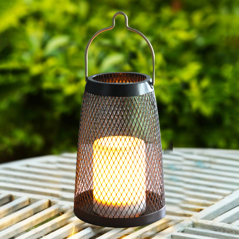 "ORO" Metal Lantern with Solar LED Candle