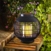 "Sphere Shaped" Antique Lantern with Battery LED Candle ，Large