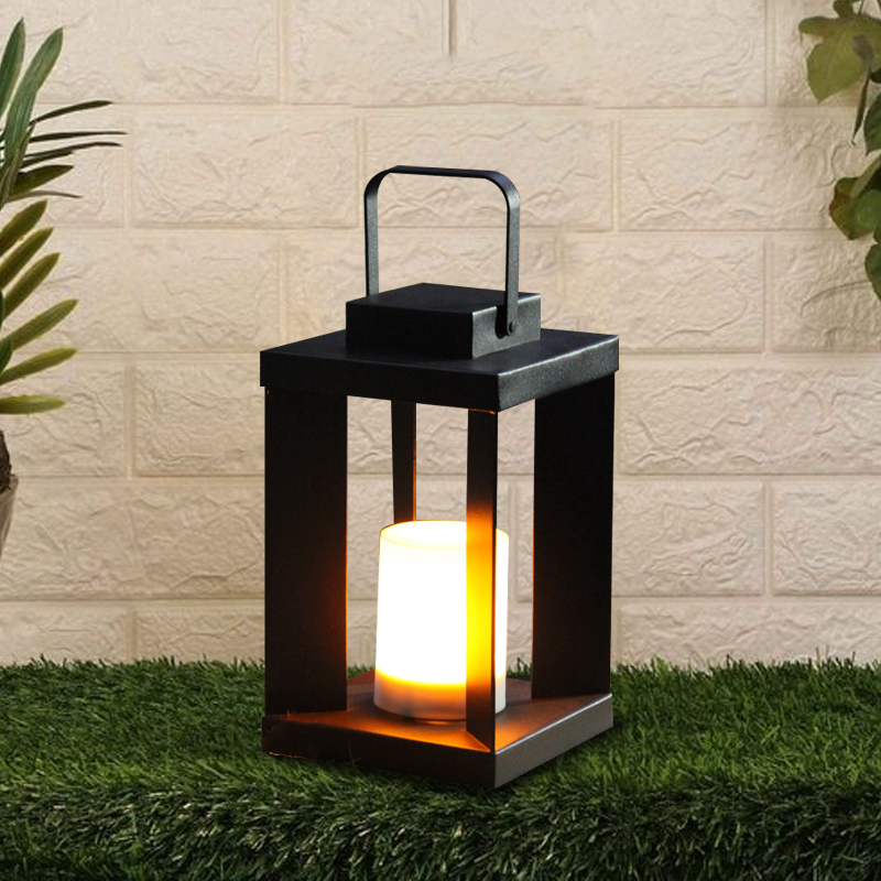 Iron Lantern with Battery LED Candle ，Small