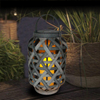 "Gila" Solar Cross-Weaving Rattan Lantern, Large