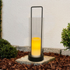 ''FREMONT'' iron-Glass Lantern with Battery LED Candle, Medium
