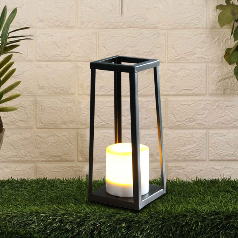 "SIMI" Metal Lantern with Battery LED Candle ，Large