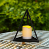 "SIERRA" Metal Lantern with Solar LED Candle ，Large