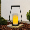 ''YUBA'' iron-Glass Lantern with Battery LED Candle, Small