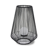 "Rocklin" Iron-Rattan Lantern with Solar Frosted Glass Pearl ，Large