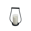 ''YUBA'' iron-Glass Lantern with Solar LED Candle, Large