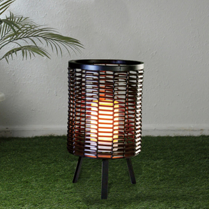 "SABA" Battery Operated Rattan Lantern with Battery LED Candle