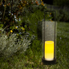 ''FREMONT'' iron-Glass Lantern with Solar LED Candle, Meduim