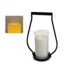 ''YUBA'' iron-Glass Lantern with Solar LED Candle, Small