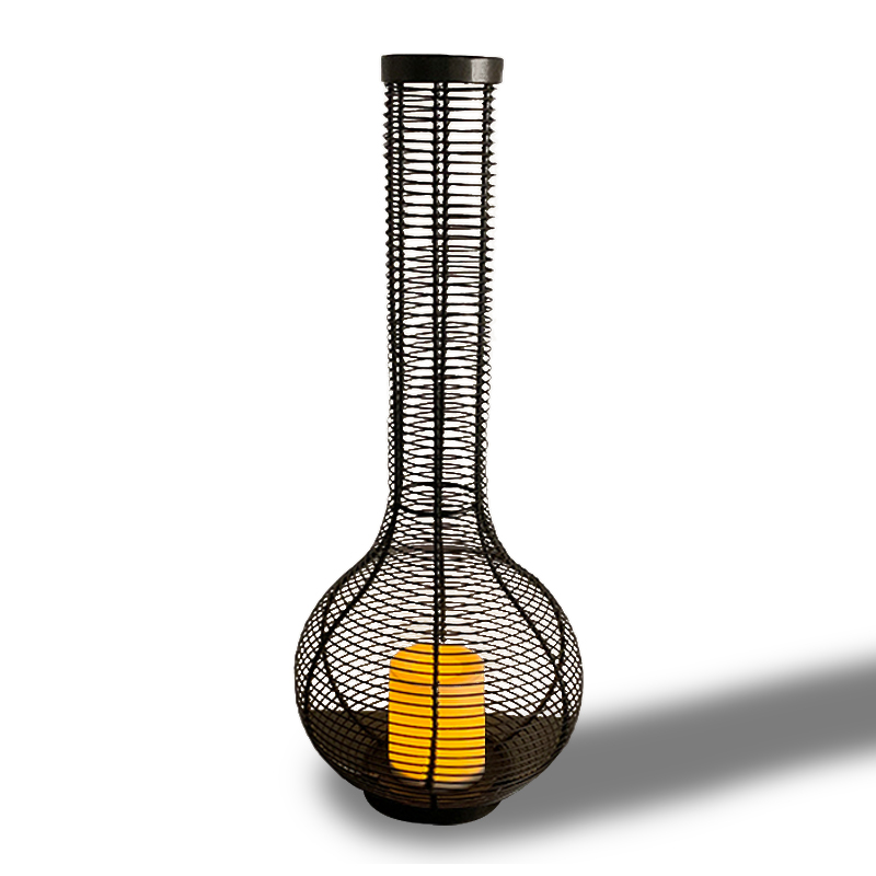 "HANFORD" Metal Lantern with Solar LED Candle ，Meduim