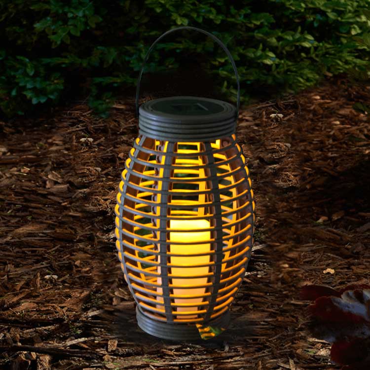  Vase Shaped Solar Rattan Lantern, Medium